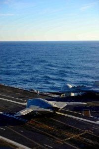 The X-47B taxies aboard USS Harry S. Truman. (8260791731)