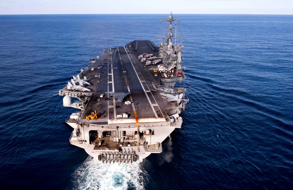 The X-47B taxies aboard USS Harry S. Truman. (8260792601)