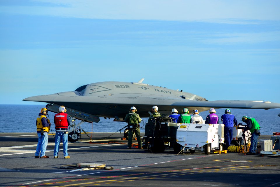 The X-47B aboard USS Harry S. Truman. (8283341355)
