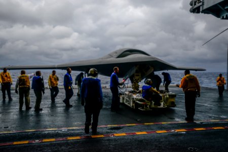 The X-47B aboard USS Harry S. Truman. (8283344463)