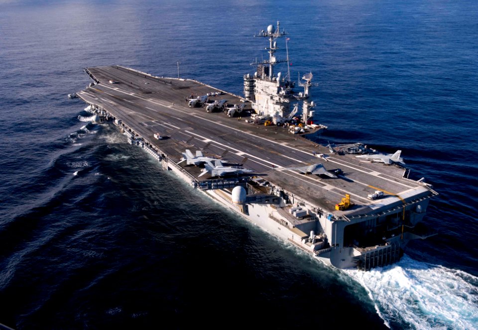 The X-47B taxies aboard USS Harry S. Truman. (8261861932)