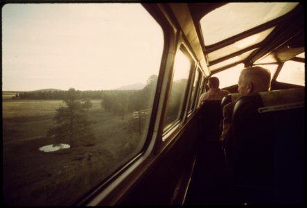 The-southwest-limiteds-dome-car-attracts-passengers-interested-in-looking-at-the-early-morning-arizona-landscape-june-1974 7158161986 o photo