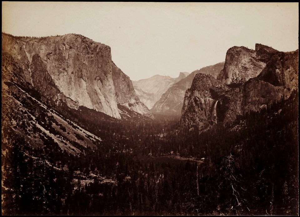 The Yosemite Valley From The Mariposa Trail Yosemite California by Carleton Watkins