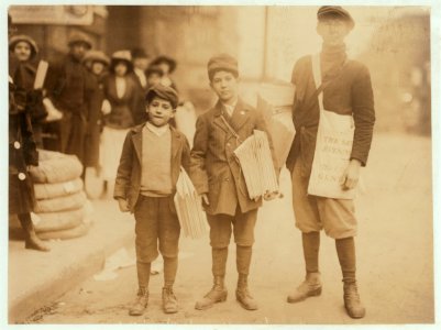 Theodore Librizzi, 8 yrs. old. Dewey Librizzi, 10 yrs. old. Solomon Milkman, 15 yrs. old. Solomon has been selling 4 yrs. His father is dead. Asked how he liked the trade - 'It keeps me in LOC nclc.03837