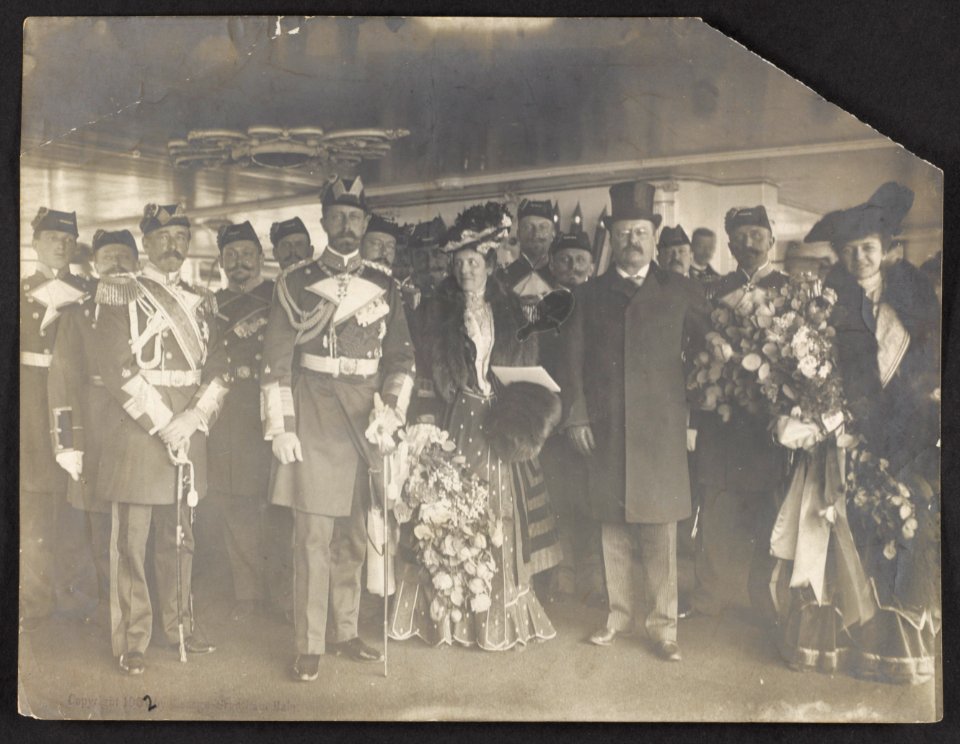Theodore Roosevelt posed standing with group including Prince Henry of Prussia LCCN90710064