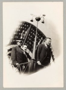 Theodore Roosevelt standing on platform LCCN2006683581