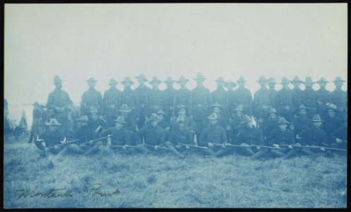 Theodore Roosevelt's Rough Riders, Company D, at military camp, Montauk Point, New York LCCN2013651519