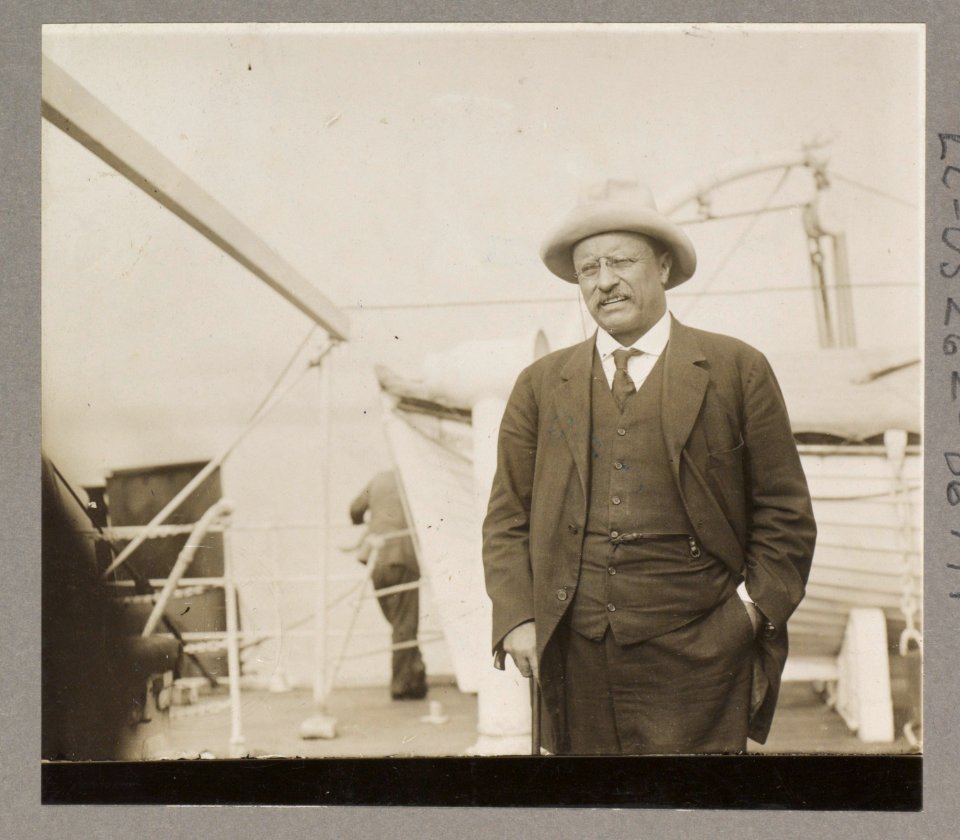 Theodore Roosevelt, Col., on the S.S. Aiden returning from S. America LCCN2002715641