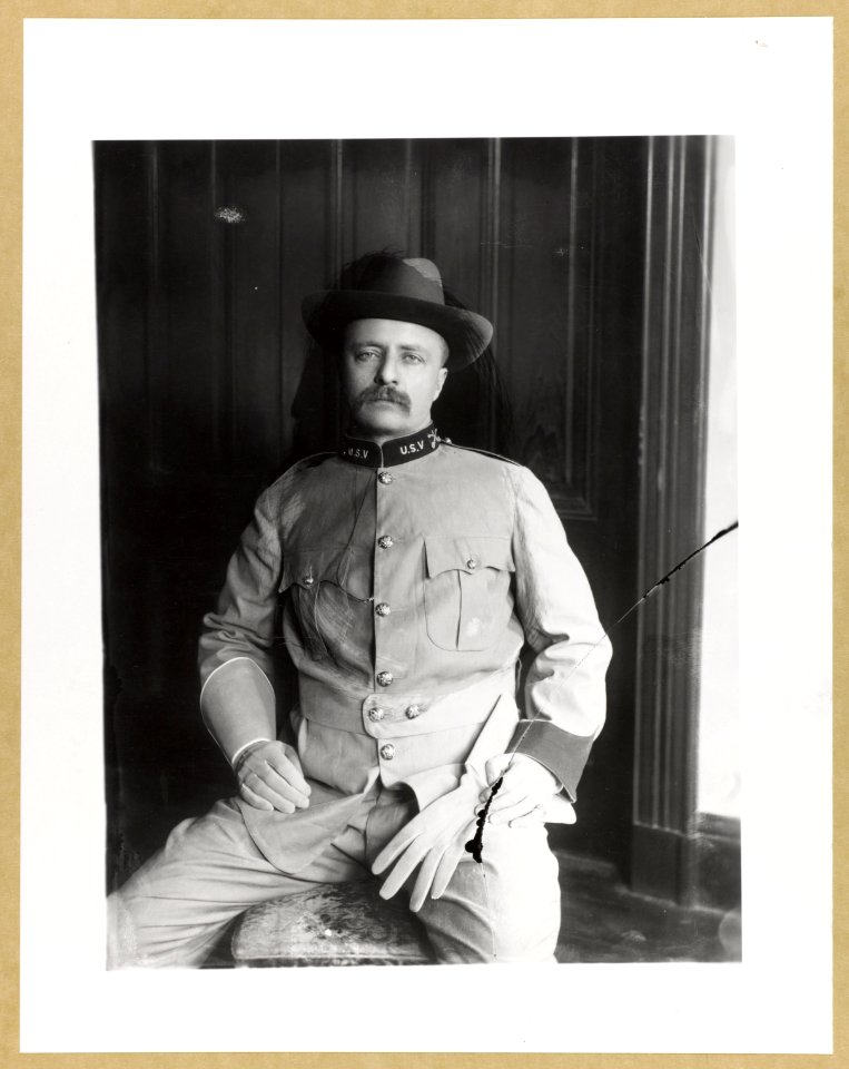 Theodore Roosevelt, three-quarter-length portrait, seated, facing front, in uniform LCCN2013649462