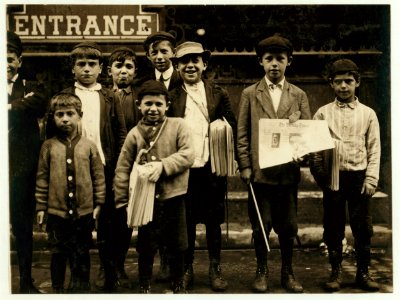 These boys were tossing and pitching pennies, on Sunday, June 12, 1910 at 3 P.M. Edward F. Brown, Investigator. LOC nclc.03629