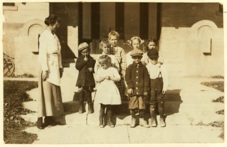 These eight pupils are all that are attending out of 160 Russian Children that should be in the Lincoln School, Sterling, Colo. As soon as the beet work commenced they dropped out. Photo LOC nclc.00313 photo