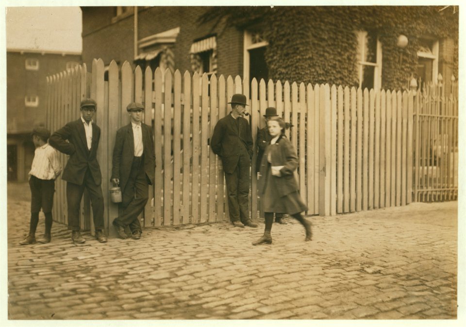 These subjects went to work at 6-45 A.M. and many of them came out at 6 P.M. for they 'work' in this mill. New Bedford, Mass. August 24, 1911. 6-30 A.M. Richard K. Conant, Witness,) LOC nclc.02243