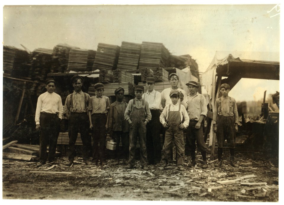 These were the youngest white boys (there were several younger negroes) that I could find working in the Parker Heading Co. Lumber Yards, Poplar Bluff, Mo. (Sometimes called the Great LOC nclc.04690