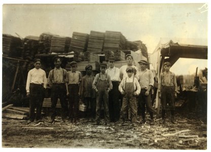 These were the youngest white boys (there were several younger negroes) that I could find working in the Parker Heading Co. Lumber Yards, Poplar Bluff, Mo. (Sometimes called the Great LOC nclc.04690