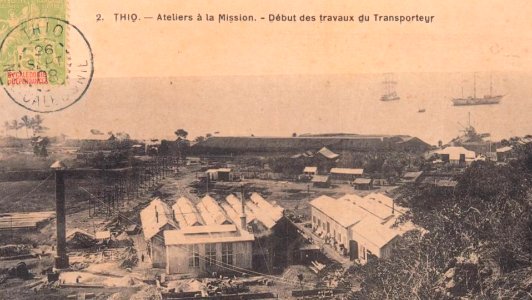 Thio - Ateliers a l a Mission - Debut des travaux du Transporteur - 26 Sept 1908