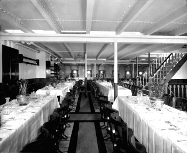Third Class Dining Saloon on the 'Balmoral Castle' (1910) RMG G10612