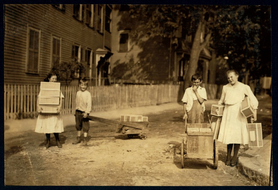 They carry home the tags in all kinds of carts, baby carriages and in their arms. Often heavy loads and long distances. LOC nclc.04232