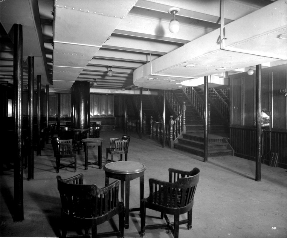 Third Class General Room on the 'Aquitania' (1914) RMG G10844