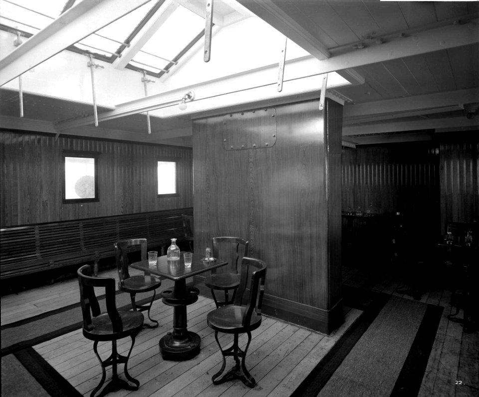 Third Class Smoking Room on the 'Balmoral Castle' (1910) RMG G10614