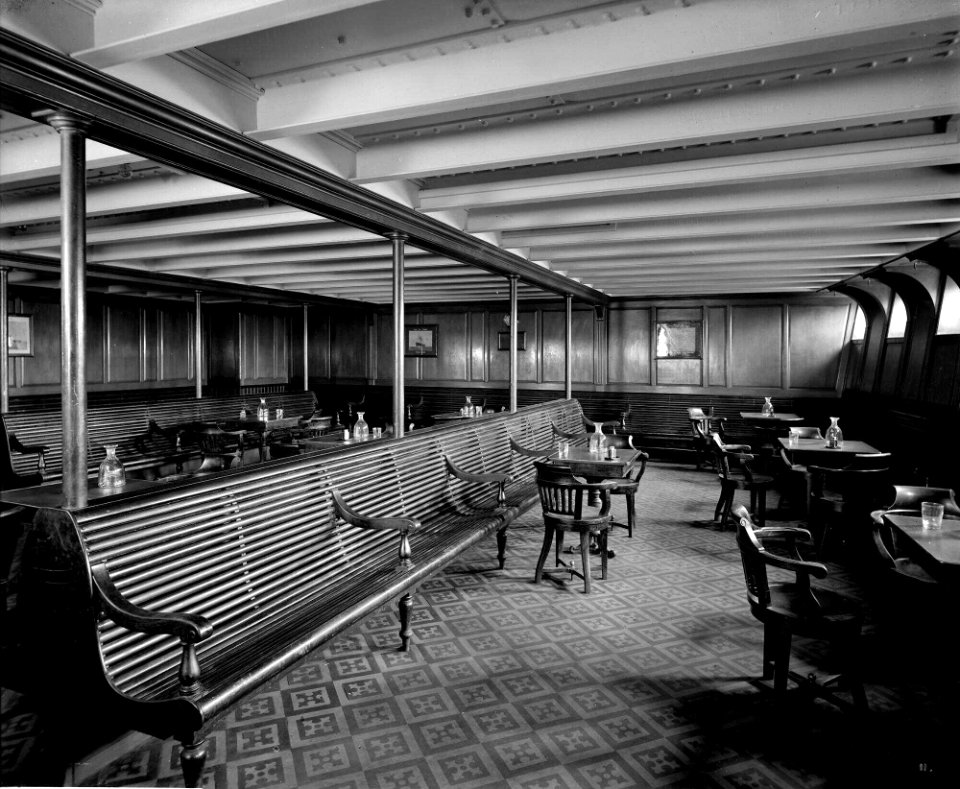 Third Class Smoking Room on the 'Olympic' (1911) RMG G10783