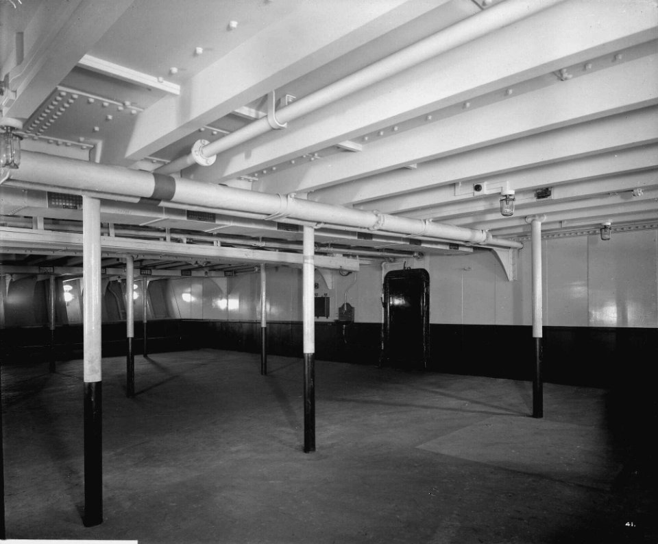 Third Class Covered Promenade on the 'Aquitania' (1914) RMG G10826