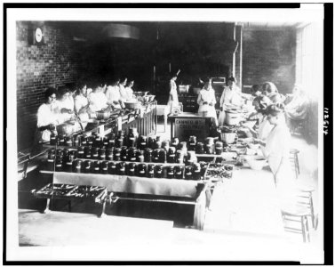 This shows the girls canning both fruits and vegetables LCCN95502518