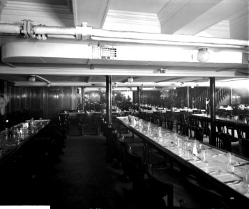 Third Class Dining Saloon on the 'Aquitania' (1914) RMG G10843