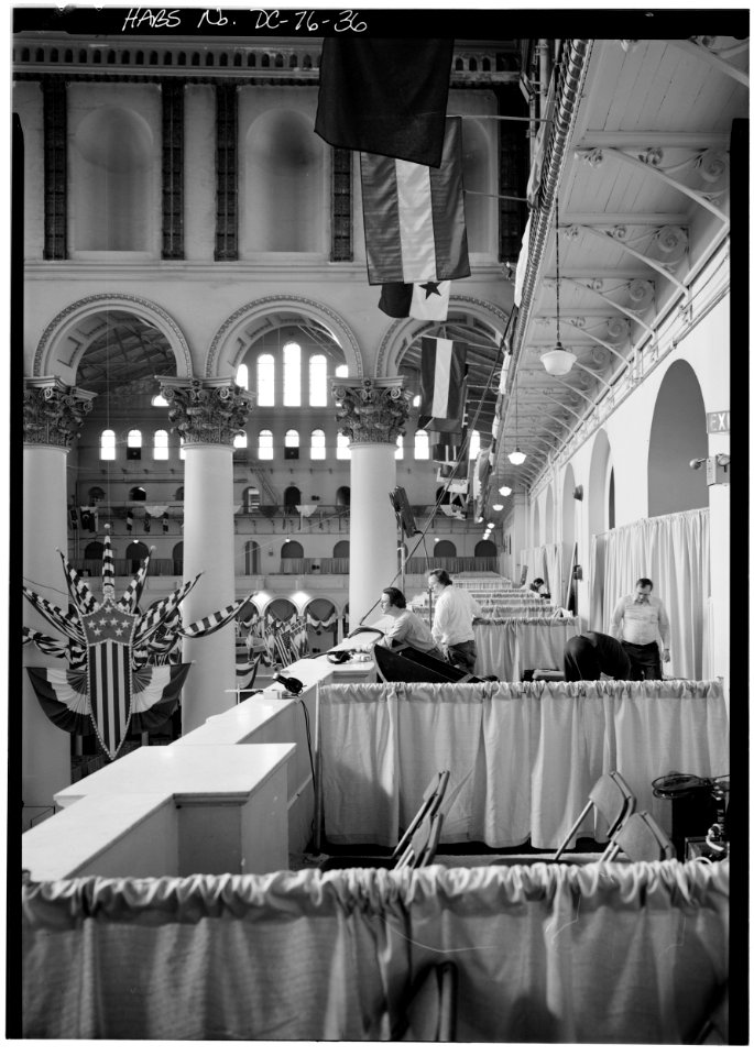 Third floor balcony decorations for 1981 inaugural ball