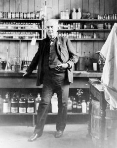 Thomas Alva Edison on 24 February 1911 in a chemistry laboratory, from- T.A. Edison LCCN93500814 (cropped)