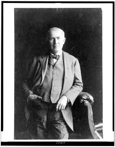 Thomas Alva Edison, three-quarter length portrait, standing, facing front LCCN93508101