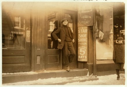 Thomas Parsomidis, Shoe Shinning (i.e., Shining) Parlor, 8 North Main St. Boy said business is bad. Place closed most of the time. He and another own the shop. LOC cph.3a50948