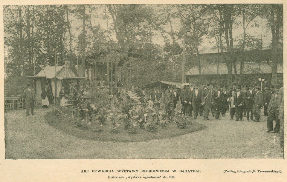 Wystawa Ogrodnicza w Bagateli Akt otwarcia Wystawy Ogrodniczej w Bagateli Podług fotografii E. Troczewskiego (82679)