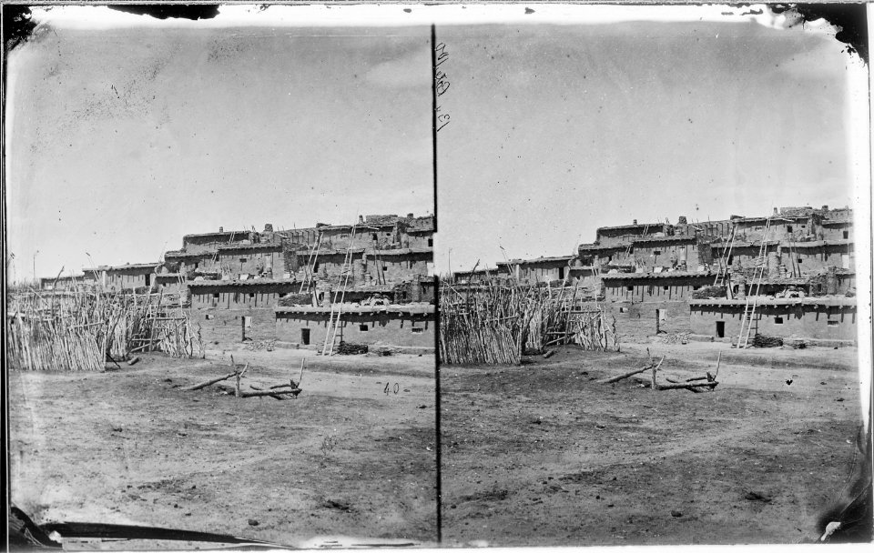Zuni Pueblo, New Mexico view from exterior, 1873 - NARA - 519764