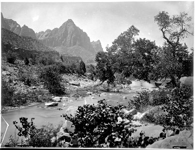 Zion's Peak, Rio Virgin, Utah. Old No. 92. The Watchman, Zion National Park - R.T. Evans This is - NARA - 517748 photo