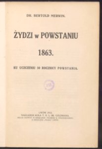 Zydzi w powstaniu 1863 1913 (73789133)