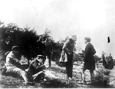 Ćwiczenia polowe batalionu Polskiej Organizacji Wojskowej z Warszawy. (22-195-2)