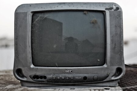 Old tv gray old photo