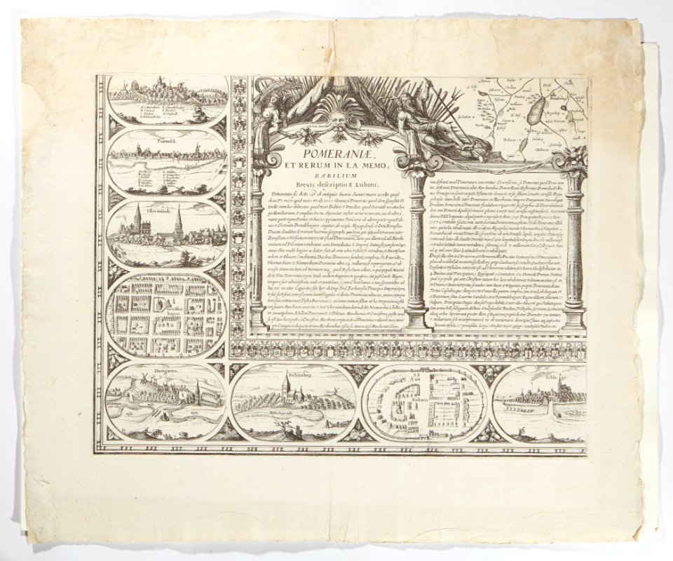 Åtta stadsvyer, ej namn, Pafervalck (Pasevald), Ukermünde, Greiffenhagen, Damgarten, Richtenberg - Skoklosters slott - 98046