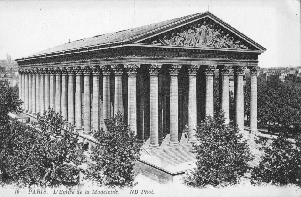 Église de la Madeleine, Paris, vintage postcard
