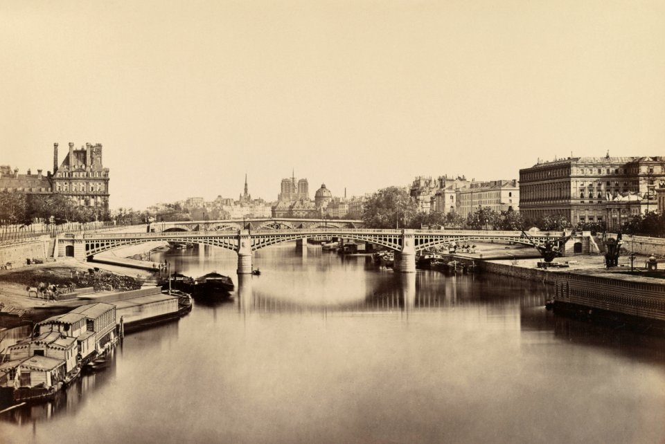 Édouard Baldus, View of Seine River, looking toward Notre-Dame