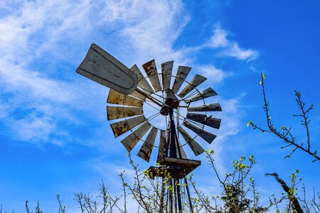 Power windmill clouds photo