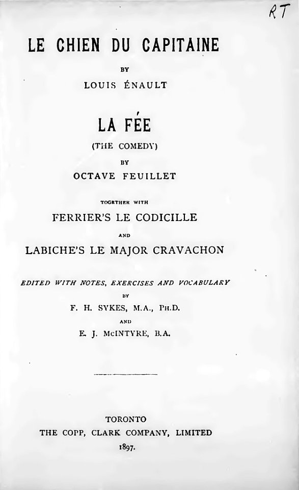 Énault, Feuillet, Ferrier, Labiche - Le chien du capitaine, La fée, Le codicille, Le major Cravachon, 1897 (page 1 crop)