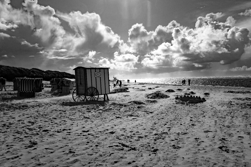 Clouds beach waters