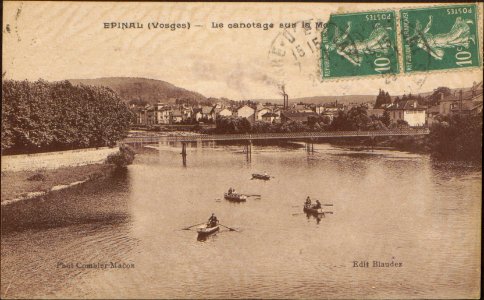 Épinal (Vosges), Le canotage sur la Moselle CP 0840 PsurR