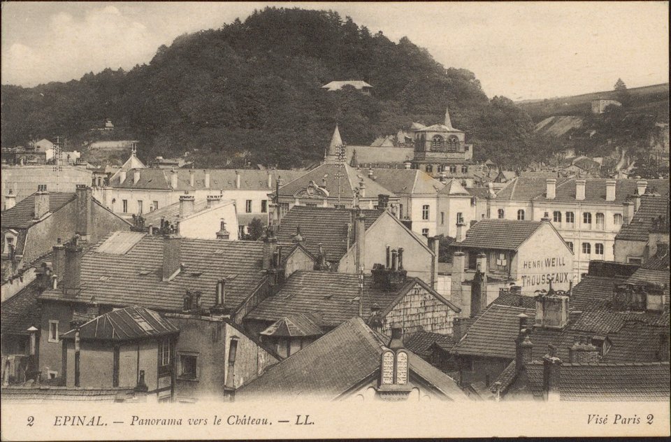 Épinal, Panorama vers le Château CP 0163 PsurR