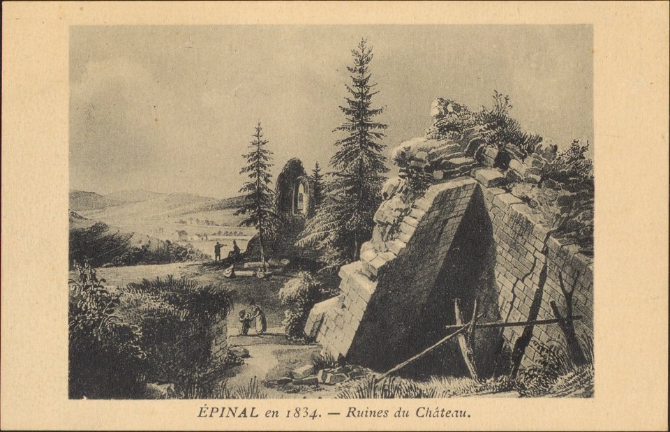Épinal en 1834, Ruines du Château CP 0238 PsurR