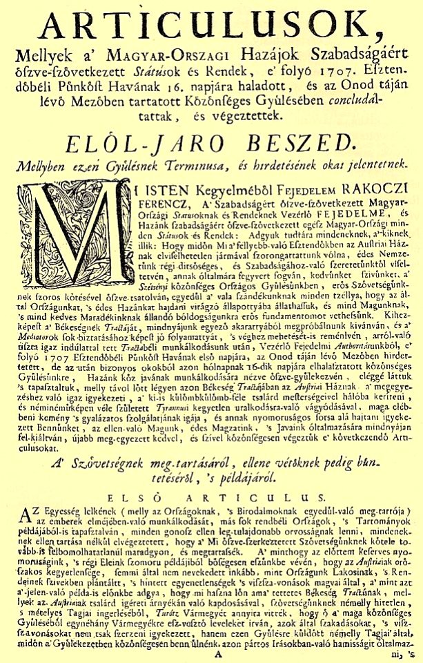 Ónodi artikulusok 1707