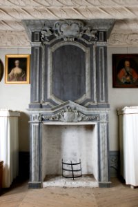 Öppen spis med träfodral. Interiör, detalj. Magdeburg - Skoklosters slott - 86867