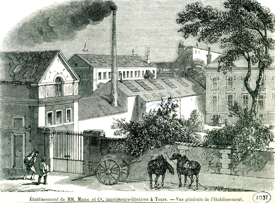 Établissement de MM. Mame et Cie, imprimeurs-libraires à Tours. - Vue générale de l'établissement