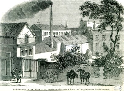 Établissement de MM. Mame et Cie, imprimeurs-libraires à Tours. - Vue générale de l'établissement